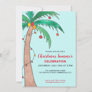 Kerst Zomer Feest Palmboom Feest Kaart