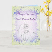 Kerst zoon en dochter in de wet kaart (Gele Bloem)