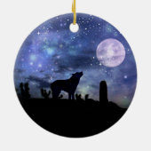 Kerst Zuidwestelijke Coyote en Cactus Keramisch Ornament (Achterkant)