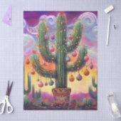Kerst Zuidwesten Saguaro Cactus Decoupage Tissuepapier (Craft)