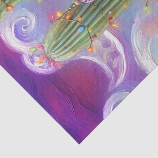 Kerst Zuidwesten Saguaro Cactus Decoupage Tissuepapier (Detail)