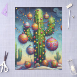 Kerst Zuidwesten Saguaro Cactus Decoupage Tissuepapier