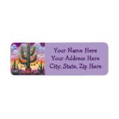 Kerst Zuidwesten Saguaro Cactus Retouradres Etiket (Voorkant)