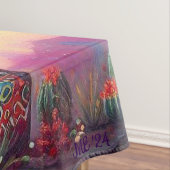 Kerst Zuidwesten Saguaro Cactus Zelf-geadresseerd Tafelkleed (Voorbeeld)