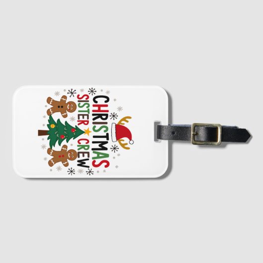 Kerst Zuster Crew Feestelijke Gingerbread Vrienden Bagagelabel (Voorkant (horizontaal))