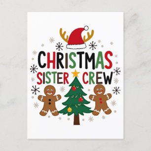 Kerst Zuster Crew Feestelijke Gingerbread Vrienden Briefkaart
