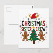 Kerst Zuster Crew Feestelijke Gingerbread Vrienden Briefkaart (Voorkant / Achterkant)