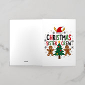 Kerst Zuster Crew Feestelijke Gingerbread Vrienden Folie Wenskaart (Buiten Laag)