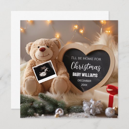 Kerst Zwangerschap Aankondiging Kaart (Voorkant / Achterkant)