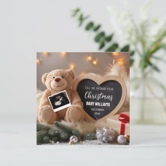 Kerst Zwangerschap Aankondiging Kaart (Staand voorkant)