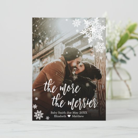 Kerst Zwangerschap Aankondiging Kaart (Staand voorkant)