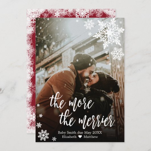 Kerst Zwangerschap Aankondiging Kaart (Voorkant / Achterkant)