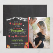 Kerst zwangerschap aankondiging kaart krijtbord (Voorkant / Achterkant)