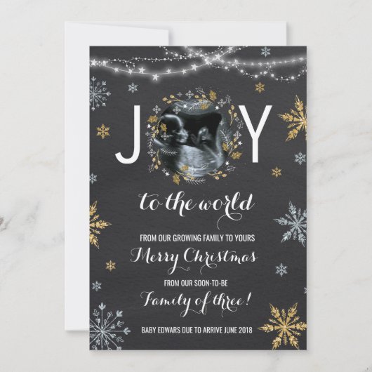 Kerst Zwangerschap Aankondiging Kerstfoto (Voorkant)