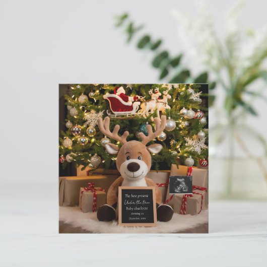 Kerst Zwangerschap Aankondiging schattig rendier (Staand voorkant)