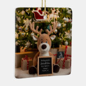 Kerst Zwangerschap Aankondiging schattig rendier Keramisch Ornament (Rechts)