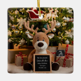 Kerst Zwangerschap Aankondiging schattig rendier Keramisch Ornament