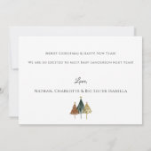 Kerst Zwangerschap Aankondiging Vakantie Kaart (Achterkant)