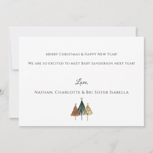 Kerst Zwangerschap Aankondiging Vakantie Kaart (Achterkant)