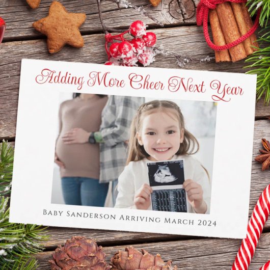 Kerst Zwangerschap Aankondiging Vakantie Kaart