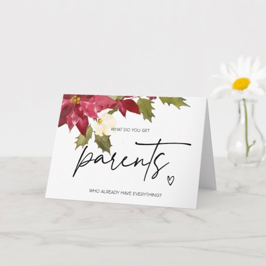 Kerst zwangerschap Baby onthullen voor mijn ouders Kaart (Kleine Plant)