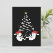 Kerst Zwangerschap Baby Tweeling Kerstmis Aankondi Feestdagenkaart (Staand voorkant)