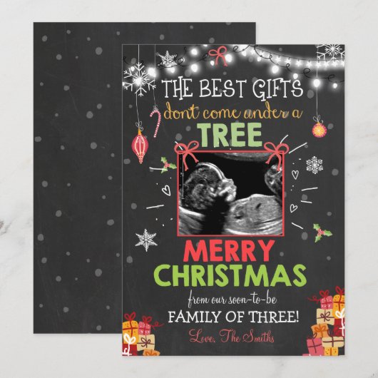Kerst zwangerschap echografie aankondiging (Voorkant / Achterkant)