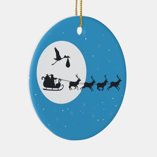 Kerst Zwangerschap Ornament- Komt naar de stad Keramisch Ornament (Rechts)