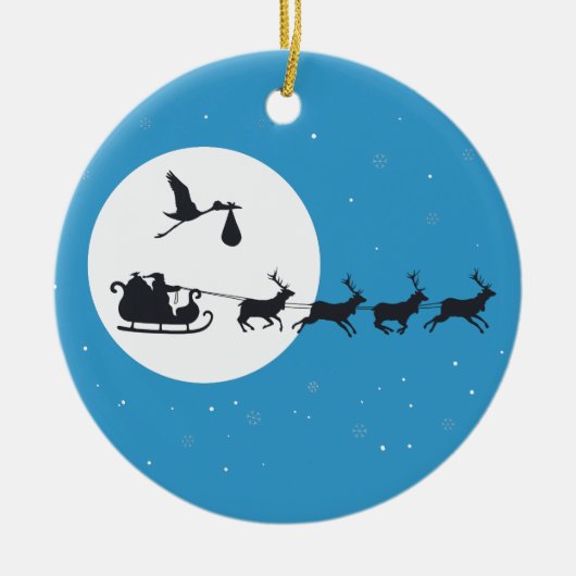 Kerst Zwangerschap Ornament- Komt naar de stad Keramisch Ornament (Voorkant)