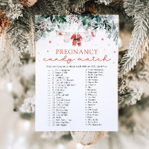 Kerst Zwangerschap Snoep Match Baby shower Game