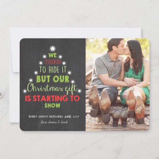 Kerst zwangerschap ultrasound aankondiging Tree (Voorkant)