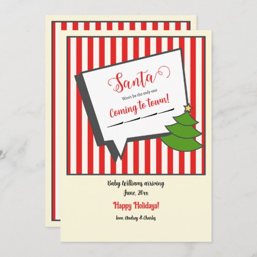 Kerst zwangerschapsaankondiging aankondiging (Voorkant / Achterkant)