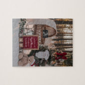 Kerst zwangerschapsaankondiging in de sneeuw legpuzzel (Horizontaal)