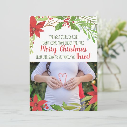 Kerst zwangerschapsaankondiging Kaarten (Staand voorkant)