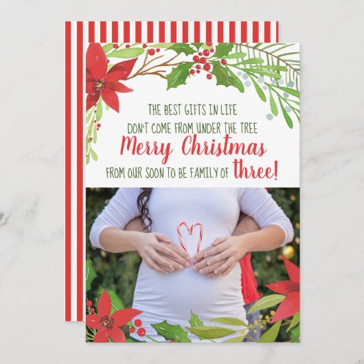 Kerst zwangerschapsaankondiging Kaarten (Voorkant / Achterkant)