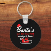 Kerst Zwangerschapsaankondiging Kerstman  Sleutelhanger (Voorkant)