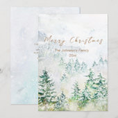 Kerst zware sneeuw dennen bos kaart (Voorkant / Achterkant)