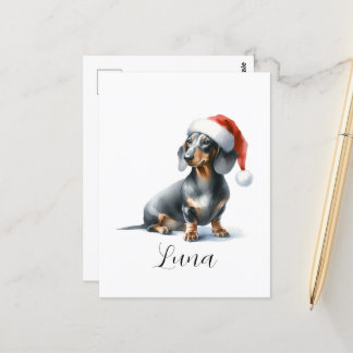 Kerst Zwart Dachshund Dog Pet Briefkaart