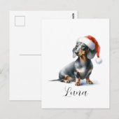 Kerst Zwart Dachshund Dog Pet Briefkaart (Voorkant / Achterkant)