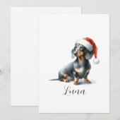 Kerst Zwart Dachshund Dog Pet Feestdagenkaart (Voorkant / Achterkant)