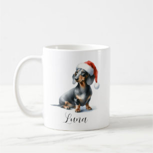 Kerst Zwart Dachshund Dog Pet Koffie Mok