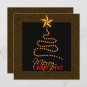 Kerst Zwart en Goud Party Uitnodiging (Voorkant / Achterkant)