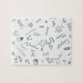 kerst zwart en wit leuk krabbeltje legpuzzel (Horizontaal)