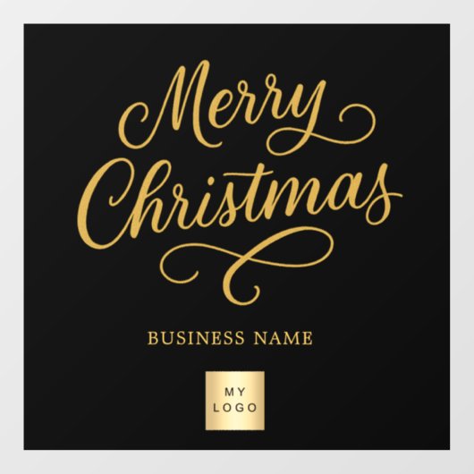 Kerst zwart goud business logo raamsticker (Vel)
