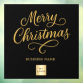 Kerst zwart goud business logo raamsticker (Vel 3)