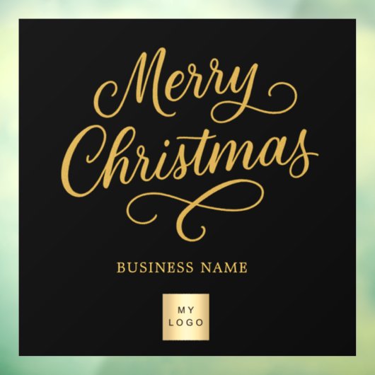 Kerst zwart goud business logo raamsticker (Vel 3)