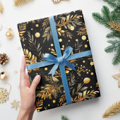 Kerst Zwart Goud Moody Elegant Feestelijke Gift Cadeaupapier