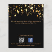 Kerst zwart goud sterren business QR Facebook Flyer (Achterkant)