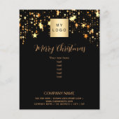 Kerst zwart goud sterren business QR Facebook Flyer (Voorkant)