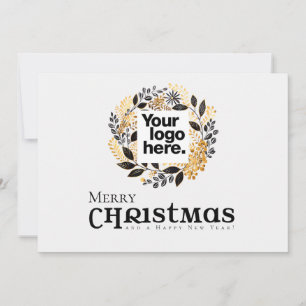 Kerst Zwart Gouden Krans Zakelijke Kerstkaart